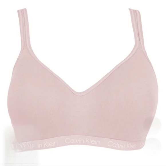 Calvin Klein 2 Pack Bralette Cotton Modal Pink Tan Size Small Bras - Picture 3 of 16